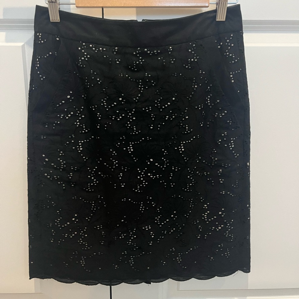Eyelet Pencil Skirt